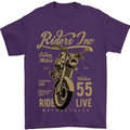 Riders Inc Motorcycle Cafe Racer Biker Bike Mens T-Shirt Cotton Gildan Purple