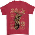 Riders Inc Motorcycle Cafe Racer Biker Bike Mens T-Shirt Cotton Gildan Red