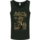 Riders Inc Motorcycle Cafe Racer Biker Bike Mens Vest Tank Top Black