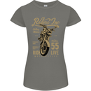 Riders Inc Motorcycle Cafe Racer Biker Bike Womens Petite Cut T-Shirt Charcoal