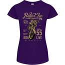 Riders Inc Motorcycle Cafe Racer Biker Bike Womens Petite Cut T-Shirt Purple