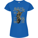 Riders Inc Motorcycle Cafe Racer Biker Bike Womens Petite Cut T-Shirt Royal Blue