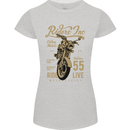 Riders Inc Motorcycle Cafe Racer Biker Bike Womens Petite Cut T-Shirt Sports Grey