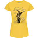 Riders Inc Motorcycle Cafe Racer Biker Bike Womens Petite Cut T-Shirt Yellow