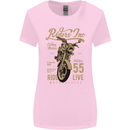 Riders Inc Motorcycle Cafe Racer Biker Bike Womens Wider Cut T-Shirt Light Pink