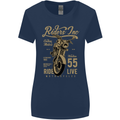 Riders Inc Motorcycle Cafe Racer Biker Bike Womens Wider Cut T-Shirt Navy Blue