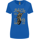Riders Inc Motorcycle Cafe Racer Biker Bike Womens Wider Cut T-Shirt Royal Blue