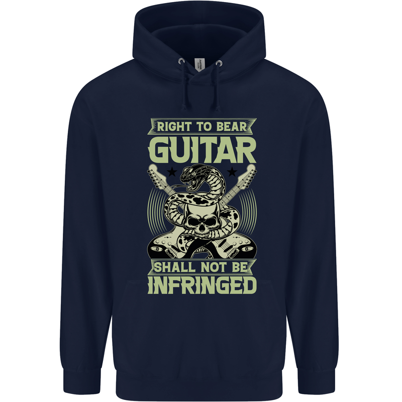 Right To Bear Guitar Rock n Roll Music Childrens Kids Hoodie Navy Blue