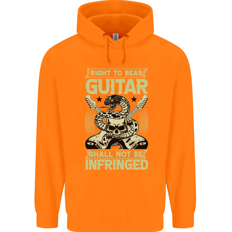 Right To Bear Guitar Rock n Roll Music Childrens Kids Hoodie Orange