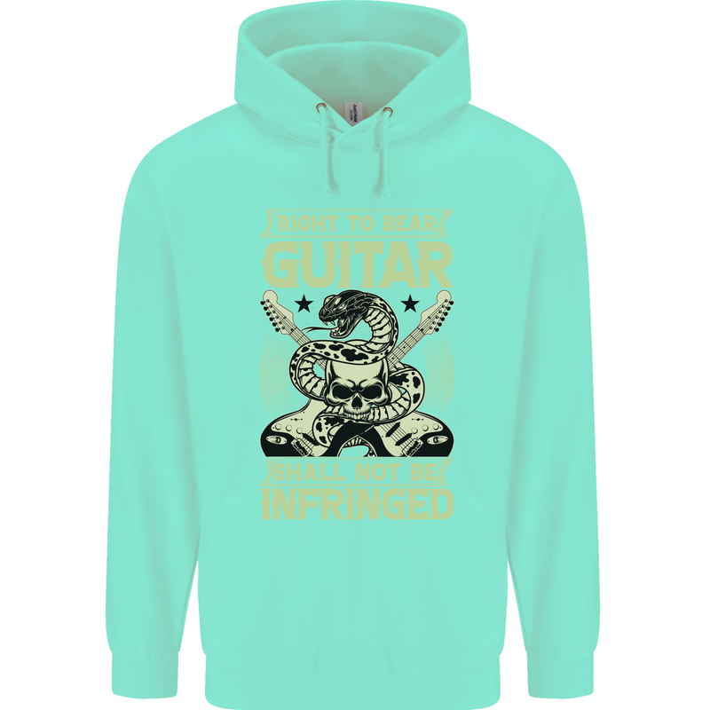 Right To Bear Guitar Rock n Roll Music Childrens Kids Hoodie Peppermint