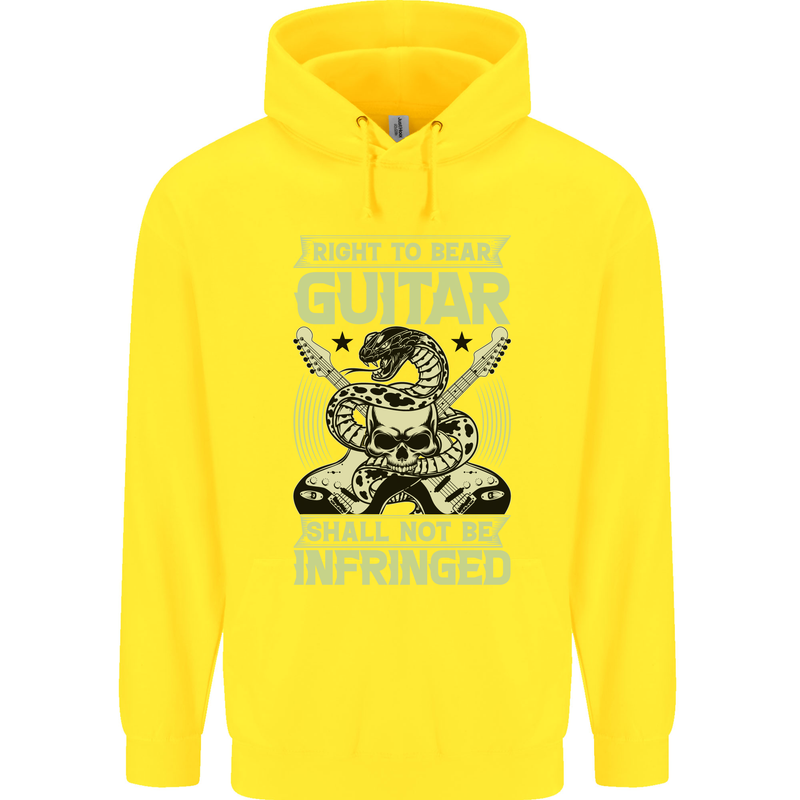 Right To Bear Guitar Rock n Roll Music Childrens Kids Hoodie Yellow