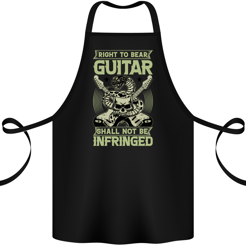 Right To Bear Guitar Rock n Roll Music Cotton Apron 100% Organic Black