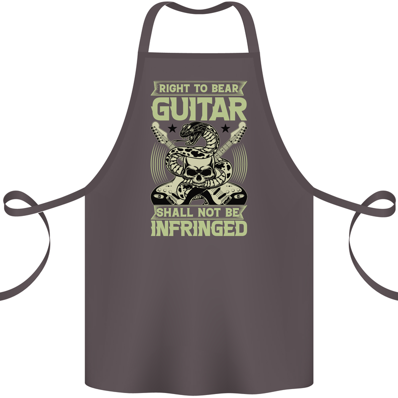 Right To Bear Guitar Rock n Roll Music Cotton Apron 100% Organic Dark Grey