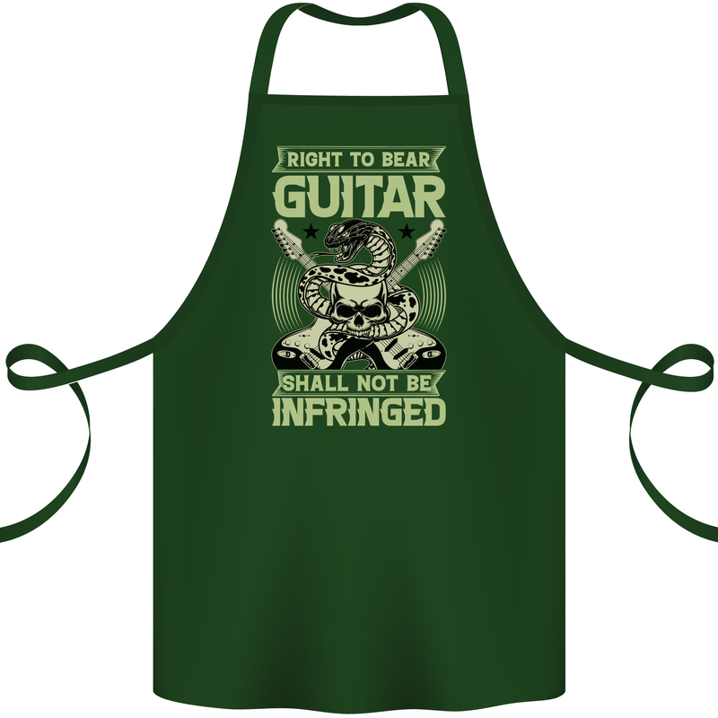 Right To Bear Guitar Rock n Roll Music Cotton Apron 100% Organic Forest Green