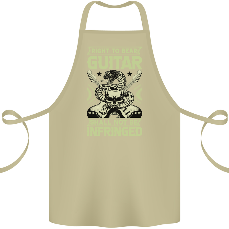 Right To Bear Guitar Rock n Roll Music Cotton Apron 100% Organic Khaki