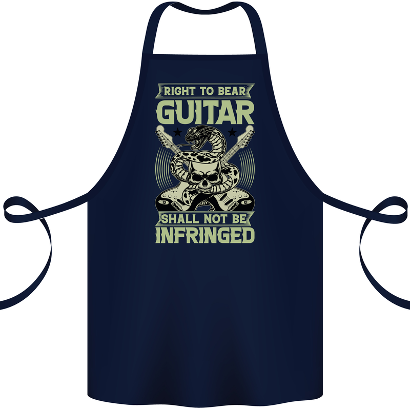 Right To Bear Guitar Rock n Roll Music Cotton Apron 100% Organic Navy Blue