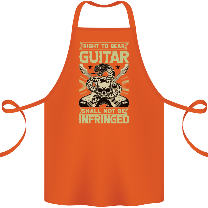 Right To Bear Guitar Rock n Roll Music Cotton Apron 100% Organic Orange