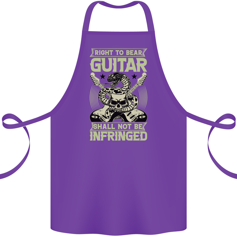 Right To Bear Guitar Rock n Roll Music Cotton Apron 100% Organic Purple