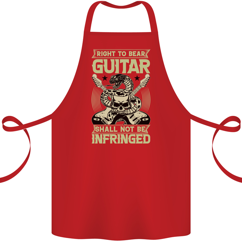 Right To Bear Guitar Rock n Roll Music Cotton Apron 100% Organic Red