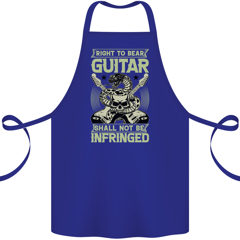 Right To Bear Guitar Rock n Roll Music Cotton Apron 100% Organic Royal Blue