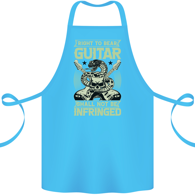 Right To Bear Guitar Rock n Roll Music Cotton Apron 100% Organic Turquoise