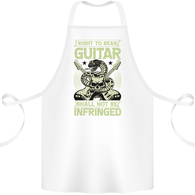 Right To Bear Guitar Rock n Roll Music Cotton Apron 100% Organic White