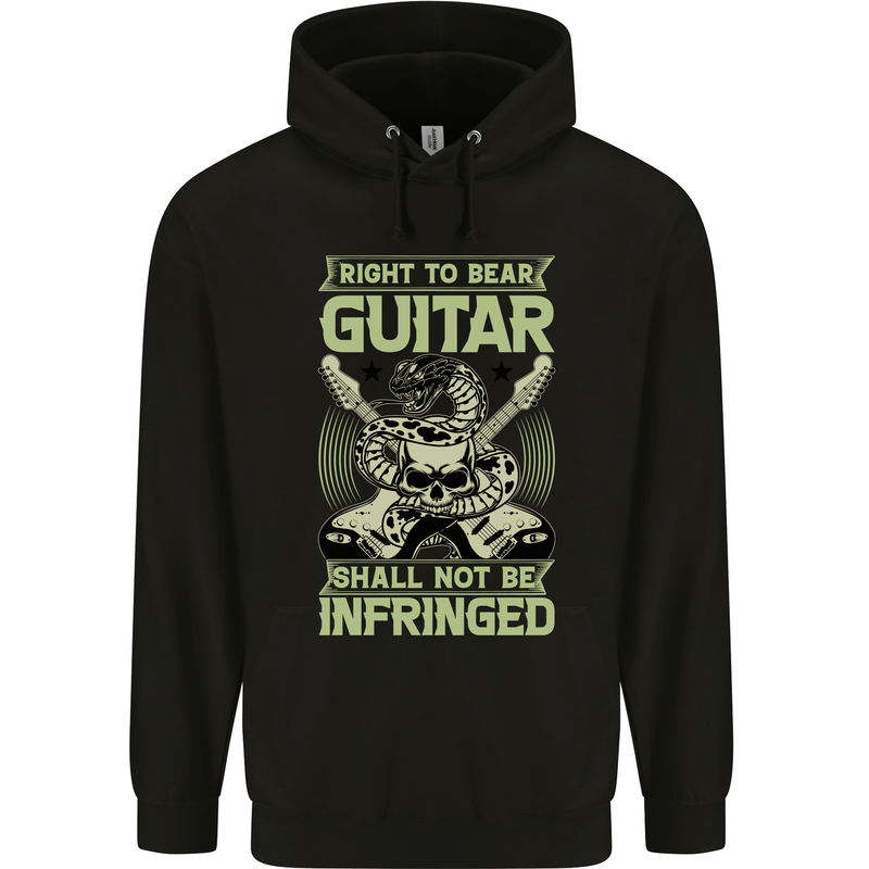 Right To Bear Guitar Rock n Roll Music Mens 80% Cotton Hoodie Black