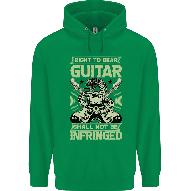 Right To Bear Guitar Rock n Roll Music Mens 80% Cotton Hoodie Irish Green