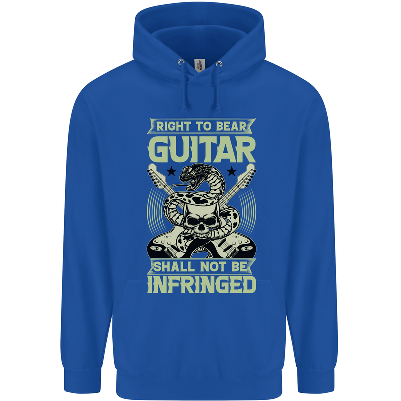 Right To Bear Guitar Rock n Roll Music Mens 80% Cotton Hoodie Royal Blue