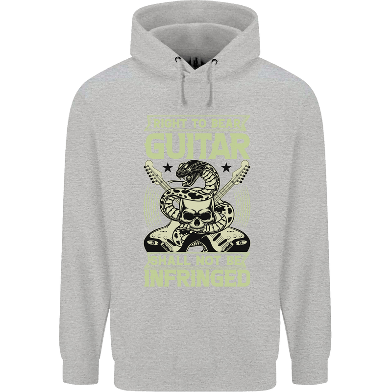Right To Bear Guitar Rock n Roll Music Mens 80% Cotton Hoodie Sports Grey