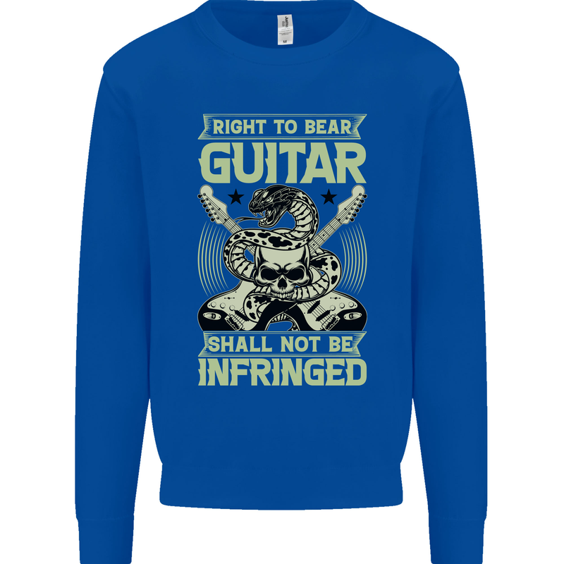 Right To Bear Guitar Rock n Roll Music Mens Sweatshirt Jumper Royal Blue