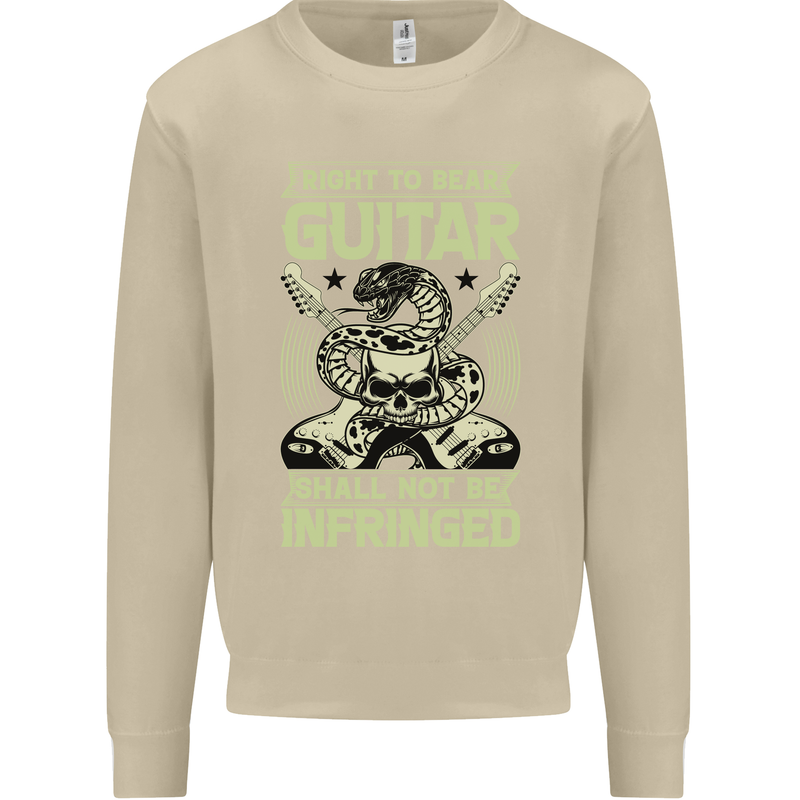 Right To Bear Guitar Rock n Roll Music Mens Sweatshirt Jumper Sand