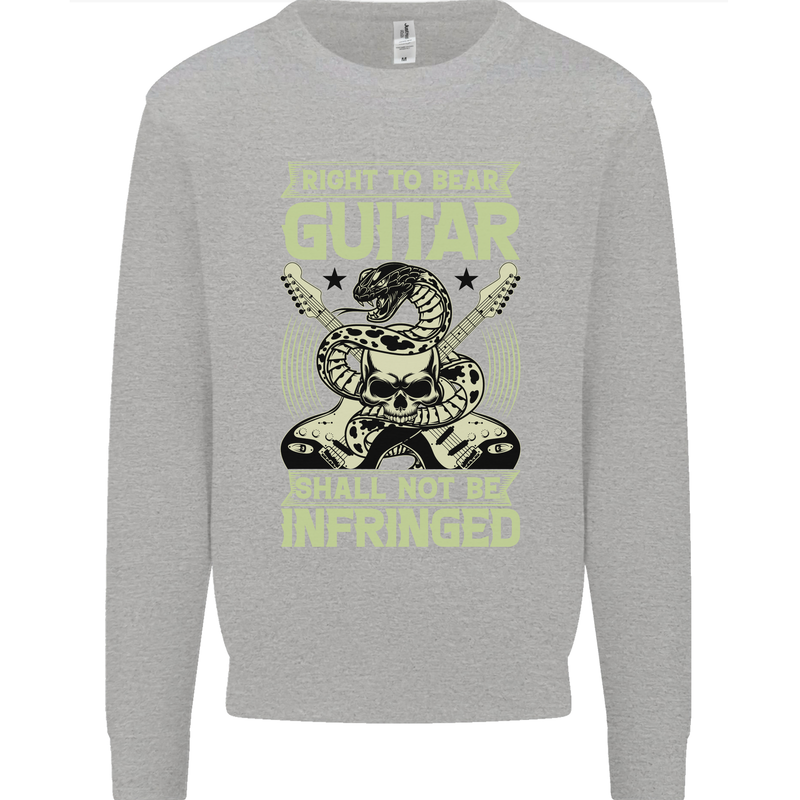 Right To Bear Guitar Rock n Roll Music Mens Sweatshirt Jumper Sports Grey