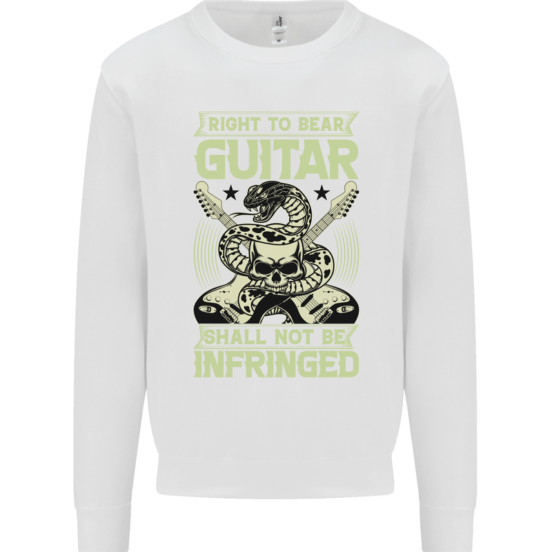 Right To Bear Guitar Rock n Roll Music Mens Sweatshirt Jumper White