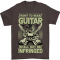 Right To Bear Guitar Rock n Roll Music Mens T-Shirt Cotton Gildan Dark Chocolate