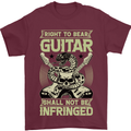 Right To Bear Guitar Rock n Roll Music Mens T-Shirt Cotton Gildan Maroon