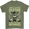 Right To Bear Guitar Rock n Roll Music Mens T-Shirt Cotton Gildan Military Green