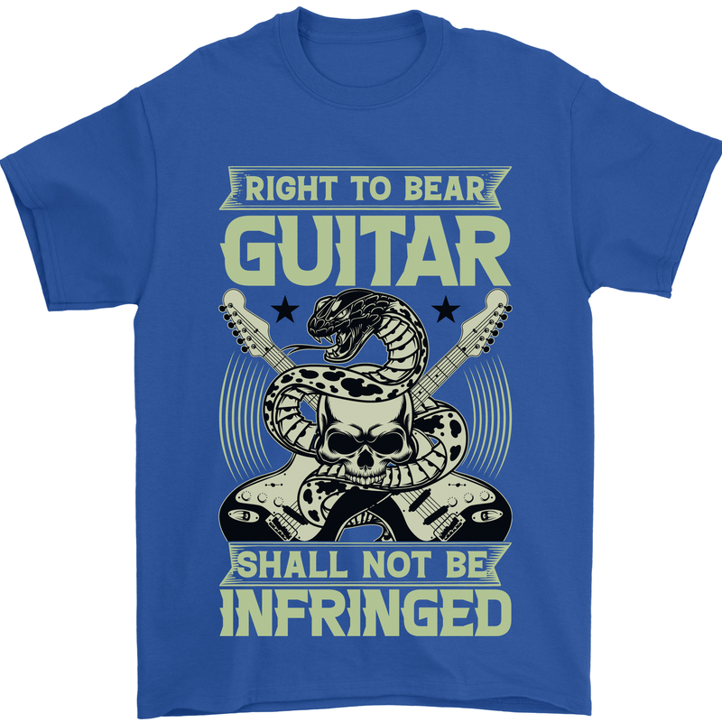 Right To Bear Guitar Rock n Roll Music Mens T-Shirt Cotton Gildan Royal Blue
