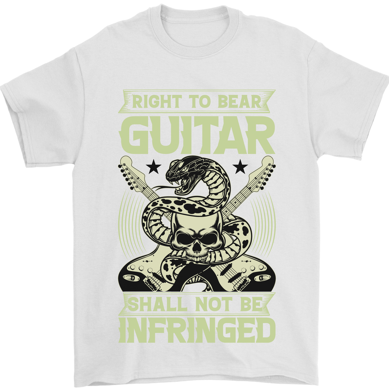 Right To Bear Guitar Rock n Roll Music Mens T-Shirt Cotton Gildan White
