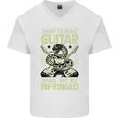 Right To Bear Guitar Rock n Roll Music Mens V-Neck Cotton T-Shirt White