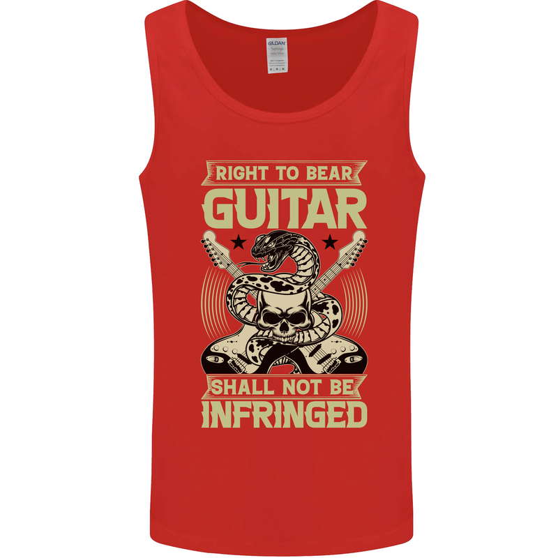 Right To Bear Guitar Rock n Roll Music Mens Vest Tank Top Red