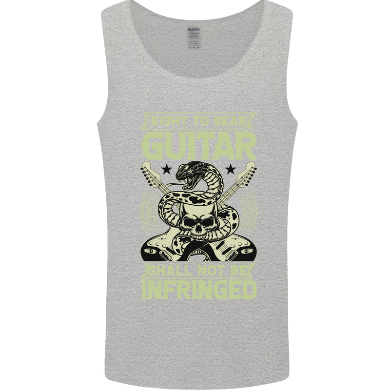 Right To Bear Guitar Rock n Roll Music Mens Vest Tank Top Sports Grey