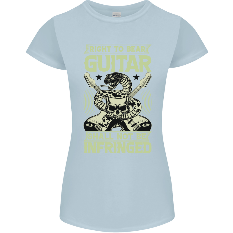 Right To Bear Guitar Rock n Roll Music Womens Petite Cut T-Shirt Light Blue
