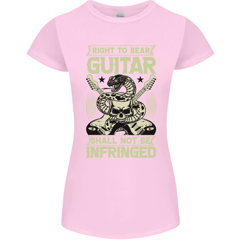 Right To Bear Guitar Rock n Roll Music Womens Petite Cut T-Shirt Light Pink