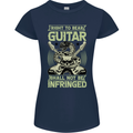 Right To Bear Guitar Rock n Roll Music Womens Petite Cut T-Shirt Navy Blue