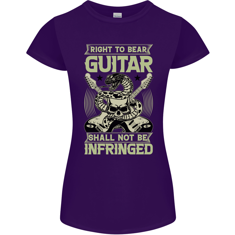 Right To Bear Guitar Rock n Roll Music Womens Petite Cut T-Shirt Purple