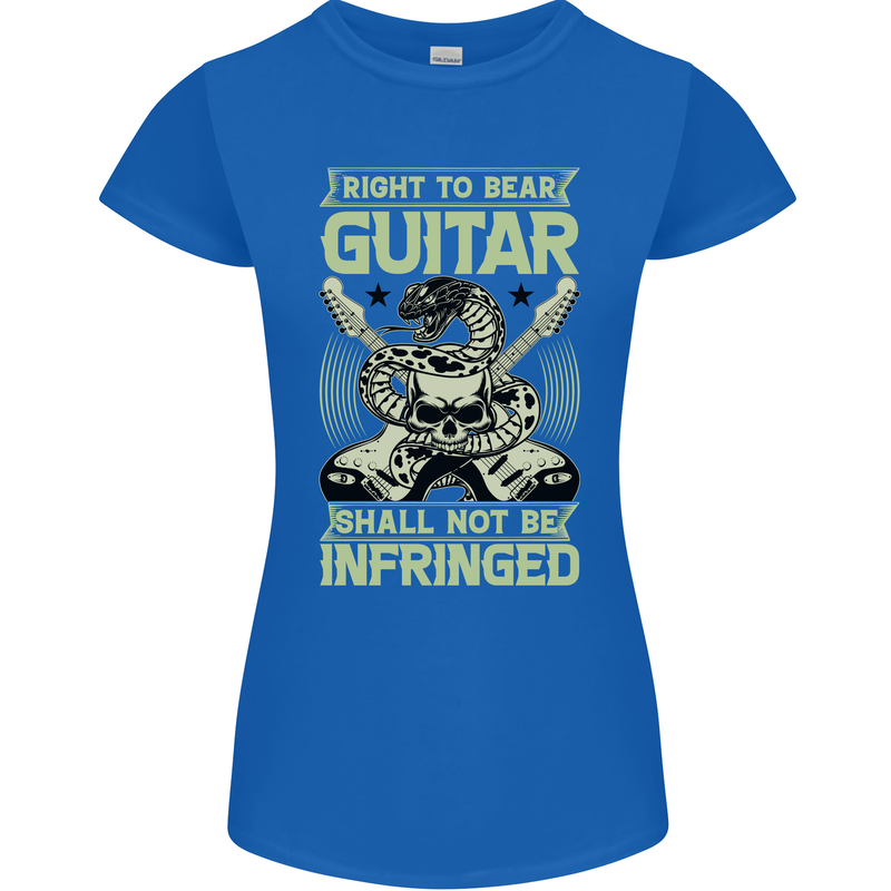 Right To Bear Guitar Rock n Roll Music Womens Petite Cut T-Shirt Royal Blue