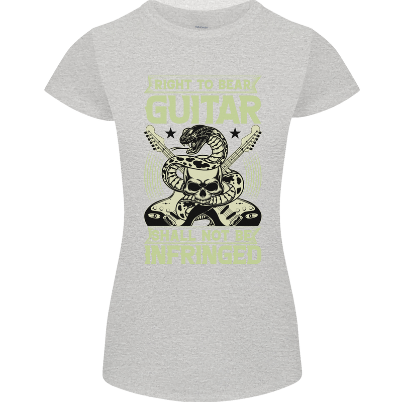 Right To Bear Guitar Rock n Roll Music Womens Petite Cut T-Shirt Sports Grey
