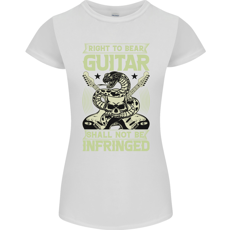 Right To Bear Guitar Rock n Roll Music Womens Petite Cut T-Shirt White