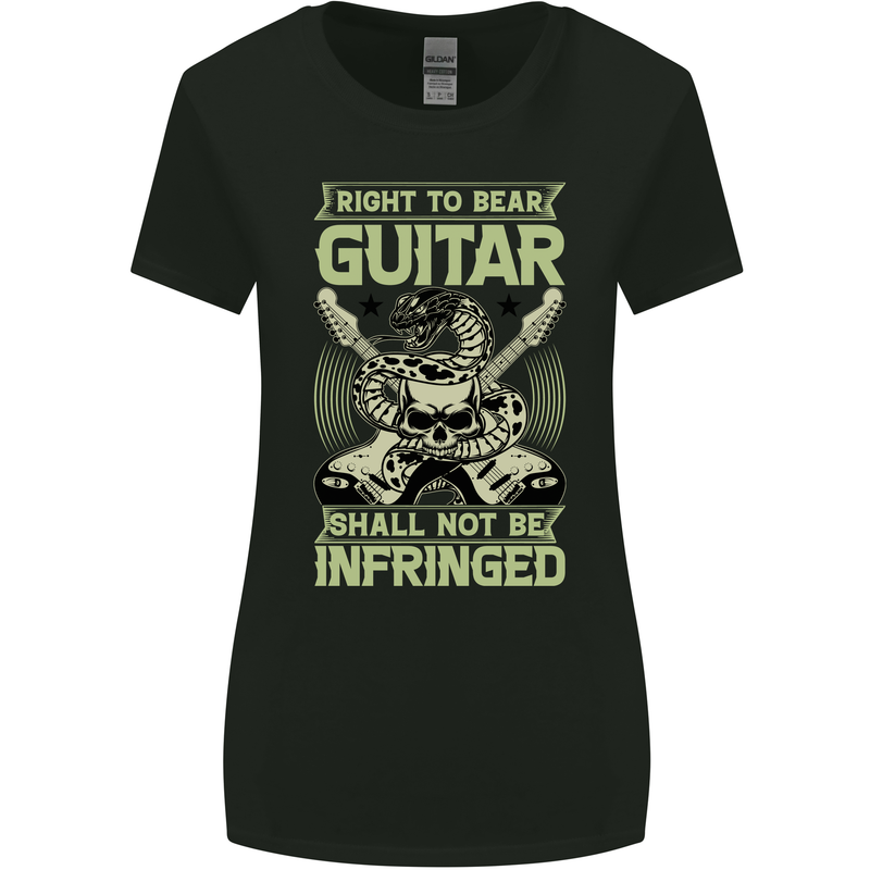 Right To Bear Guitar Rock n Roll Music Womens Wider Cut T-Shirt Black